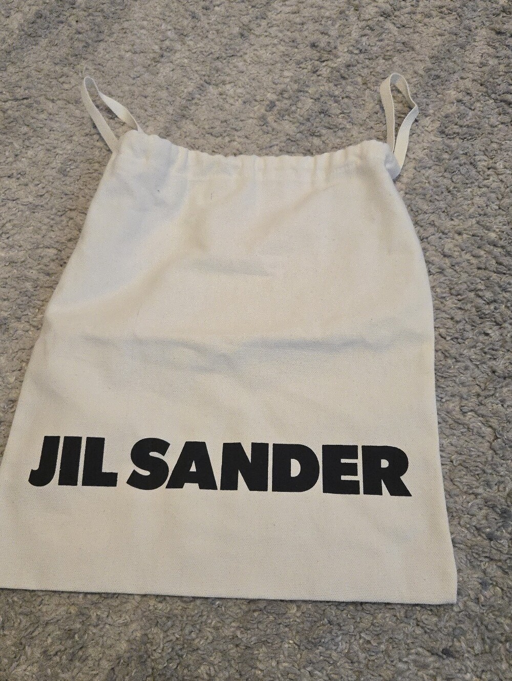 Authentic Jil Sander Replacement Dust Bag Cream Cotton Canvas Drawstring Storage